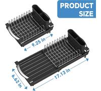 Escurridor de Platos 1pz, Estantería Vertical Retráctil que , Estante Compacto Multifuncional para Almacenamiento de Tazones con Drenaje Automático y Asa para Encimeras y Fregaderos de Cocina