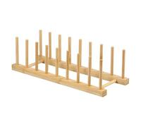 Escurridor De Platos, Ahorro De Espacio, 34x13x10cm, Organizador De Estantes De Almacenamiento De Cocina De Madera, Tabla De Cortar Con Tapa De Taza Y Con Ranuras Múltiples, Almacenamiento Encim