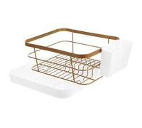 Escurridor de platos con soporte para cubiertos, organizador de vajilla de cocina de gran capacidad para platos y cuencos, elegante solución de almacenamiento de encimera para utensilios