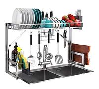 Escurridor de Platos de Acero Inoxidable 201 para Cocina Sobre el Fregadero, Escurridor de Platos, Organizador de Vajilla, 86,7 X 31,3 X 53,4 Cm.