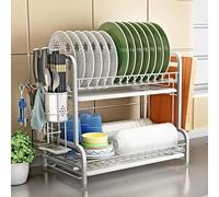 Escurridor De Platos De Acero Inoxidable De 3 Niveles Para Colocar Sobre El Fregadero, Con Soporte Para Tabla De Cortar Y Organizador De Utensilios. Estante Organizador D,Stainless Steels-46*45.5*27c