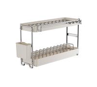Escurridor de Platos de Acero Inoxidable, Organizador de Cocina para Encimera para Vajilla, Cesta de Drenaje, Accesorio para Fregadero Que Ahorra