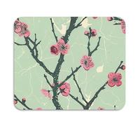 Escurridor de platos de pintura al óleo verde con flor de ciruelo estilo chino, mate, secado rápido, absorbente, tapete de tierra de diatomeas esencial para el hogar, 59.9 x 50.0 cm