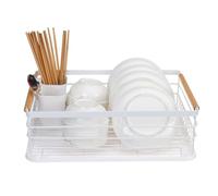 Escurridor de platos, organizadores eficientes de escurridor de platos, estantes de drenaje automático, organizador eficaz de escurridor de utensilios con soporte para utensilios, escurridor de platos