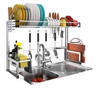 Escurridor de Platos sobre Fregadero, escurridor de Cocina de Acero Inoxidable, Soporte for Utensilios Multiusos, Estante for encimera Que Ahorra Espacio