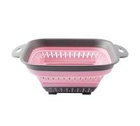 Escurridor plegable para platos, colador y colador de silicona PP, colador plegable para cocina, para pasta, verduras, nuevo apartamento, escurridor de platos de dos niveles (morado, 27 x 20 x 11 cm)