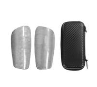 Escurridores de espinilleras de fútbol de Fibra de Carbono para niños, Protectores Ligeros de espinillas con Bolsa de Almacenamiento, diseño ergonómico y Resistente a Impactos para (l)