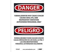 ESD30P Señal de percha de marcador nacional, PELIGROFormaldehíarde May Cause Cancer Causes Skin, Eye, 25,4 cm x 17,8 cm, Ps Vinilo