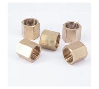 ESDUAIOP 5 piezas de accesorios de tubería de latón con rosca hembra de 1/2", conector de varilla con tuerca hexagonal, acoplamiento de puerto completo