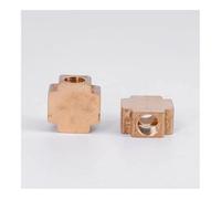 ESDUAIOP Bloque divisor de latón, conexión de tubería cruzada de 4 vías, DN8, conector hembra de 1/4"