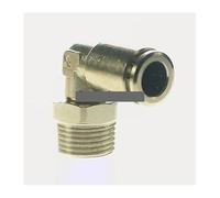 ESDUAIOP Conector de presión en codo de latón niquelado neumático, de liberación rápida, for plomería, macho de 1/2" for tubo de 8 mm de diámetro exterior.