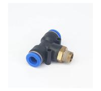 ESDUAIOP Conector en T neumático de 3 vías, 5 piezas, macho de 1/4" for tubo de 10 mm de diámetro exterior, conexión rápida for plomería