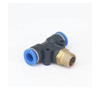ESDUAIOP Conector en T neumático de 3 vías, 5 piezas, macho de 1/4" for tubo de diámetro exterior de 8 mm, conector a presión de liberación rápida, conexión neumática for plomería