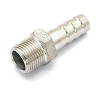ESDUAIOP Conector macho BSPT de 3/8" x 12 mm for manguera de acero inoxidable 304, 230 PSI