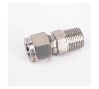 ESDUAIOP Conector neumático de casquillo de acero inoxidable 304 de 3/8" NPT macho for tubo de 3/8" de diámetro exterior
