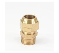 ESDUAIOP Tubo abocardado de 14 mm de diámetro exterior x 1/2" macho, conector macho abocardado de latón, accesorio neumático con tuerca abocardada corta