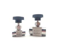 ESDUAIOP Válvula de aguja de acero inoxidable 304 con rosca hembra NPT de 1/2", válvula de globo for instrumentos y regulador de caudal.