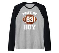 Ese es mi Chico número 63, el Mayor Aficionado al fútbol, papá, mamá, Mujer. Camiseta Manga Raglan