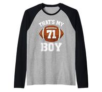 Ese es mi Chico número 71, el Mayor Aficionado al fútbol, papá, mamá, Mujer. Camiseta Manga Raglan