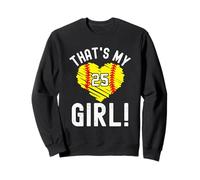 Ese es mi niña número de Softball #25 Heart Sudadera