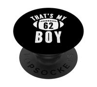 Ese es mi niño Número de fútbol #62 PopSockets PopGrip Adhesivo