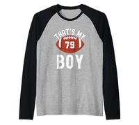 Ese es mi niño Número de fútbol #79 Camiseta Manga Raglan