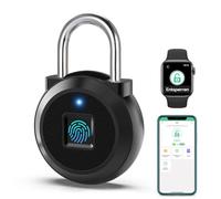 Eseesmart Cerradura de huellas dactilares, cerradura inteligente con Bluetooth iWatch abierto, candado de huella digital, pequeño candado con huella dactilar para gimnasio, oficina, casa, jardín