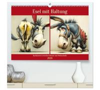Esel mit Haltung. Karikaturen zwischen Humor und Melancholie (hochwertiger Premium Wandkalender 2026 DIN A2 quer), Kunstdruck in Hochglanz: Zwölf ... voller Gefühl, Charme und leiser Ironie