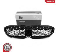 Esen Skv Parrilla De Radiador Negro Plateado Brillante Para Bmw 3er Touring