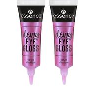 Esence Dewy Eye Gloss Liquid Shadow - Sombra de ojos n.º 02, color rojo, suave, radiante fresca, vegana, sin nanopartículas, sin perfume, sin aceite, 1 unidad (8 ml) (Paquete de 2)