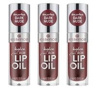 Esence Hydra Kiss LIP OIL, brillo de labios, n.º 08, rojo, hidratante, nutritivo, con aceites, brillante, vegano, sin parabenos, sin micropartículas de plástico, sin nanopartículas, 3 unidades (3 x 4