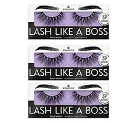 Esence LASH LIKE A BOSS False Lashes - Pestañas postizas, n.º 02, color negro, duradero, dan volumen, veganas, sin micropartículas de plástico, sin nanopartículas, sin perfume, 3 unidades (3 x 1 par)