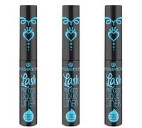 Esence Lash PRINCESS - Delineador de ojos (3 x 3 ml), color negro, duradero, intenso, vegano, resistente al agua, sin partículas de microplástico, sin aceite, color negro