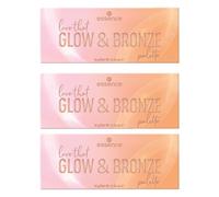 Esence Love that GLOW & BRONZE Palette, Highlighter Palette, Multicolor, 3 colores, definierend, hochpigmentiert, schimmernd, farbintensiv, vegano, ölfrei, ohne Parfüm, ohne Alkohol 3er Pack (3x16g)