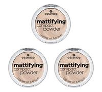 Esence Mattifying Compact Powder, polvo nº 11 pastel beige, nude, para pieles mixtas, para pieles secas, para piel con impurezas, mate, vegano, sin nanopartículas, 3 unidades (3 x 12 g)
