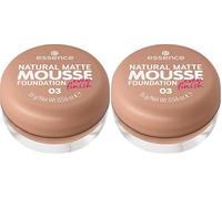 Esence Natural Matte Mousse Foundation, n.º 03, nude, mate, mate, vegano, sin aceite, sin perfume, sin alcohol, 1 unidad (15 g) (Paquete de 2)