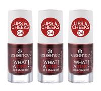 Esence WHAT A TINT! lip & cheek Tinte, colorete, n.º 04, rojo, duradero, resultado inmediato, natural, vegano, sin aceite, sin parabenos, sin micropartículas de plástico, 3 unidades (3 x 4,9 ml)