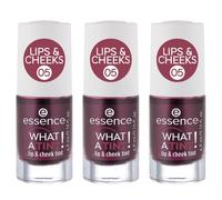Esence WHAT A TINT! lip & cheek Tinte, colorete, n.º 05, rojo, duradero, resultado inmediato, natural, vegano, sin aceite, sin parabenos, sin micropartículas de plástico, 3 unidades (3 x 4,9 ml)