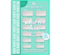 Esence what the fake! PRESS-ON NAILS - Juego de manicura para uñas, n.º 04, color blanco, duradero, fijador, secado rápido, natural, brillante, vegano, sin nanopartículas, 1 unidad (28 unidades)