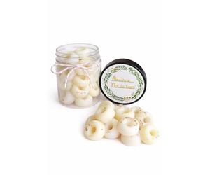 Esencia a Mora Wax Melts Perfumados Almizcle y Flor de Tiaré - Donuts Aromáticos de Cera de Soja con Glitter - Ambientador para Quemador - Hechos a Mano