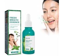 Esencia de cuidado bucal Fresh Breath, suero eliminador de mal aliento, gotas refrescantes naturales para el aliento, suero de aliento fresco con sabor a menta, fácil de llevar, fresco durante mucho