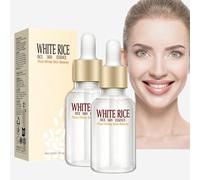 Esencia para la piel de arroz blanco, exfoliante de arroz, suero reductor de poros, hidratación profunda e hidratante, tratamiento blanqueador de la piel para la opacidad, sequedad (2 unidades)