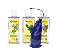 Esencia para saunas Aroma a bosque - Paseo por el bosque: Agujas de abeto, Pino de montaña, Abedul nórdico (3 x 190 ml) de Spitzner con una muestra gratuita de la gama Spitzner - también de regalo