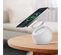 Esenciales De Viaje Adecuado para iPhone Soporte de inalámbrico de succión magnética Base de de Escritorio Soporte de inalámbrico Accesorios De Tamaño De Viaje (White, One Size)