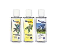esencias tradicional para saunas: „Saunamed“ / „Eucalipto“ / „Hierbas alpinas“ (3x190 ml) de Spitzner