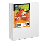 ESENG® Panel de lienzo de 18 piezas, 13x18 cm｜5x7 pulgadas, 100% algodón, juego de paneles de lienzo, cartón para pintura acrílica, pintura al óleo, tempera y gouache