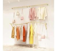 EsEntL Perchero De Pared Dorado, Perchero Moderno, Perchero Industrial para Bodas, Perchero De Exhibición Creativo para Tiendas De Ropa, Incluye 3 Piezas