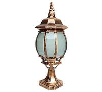 ESESE Farola de jardín, lámpara Columna Vintage for Exteriores, Estilo Retro, Cristal, IP44, Impermeable, Resistente a la Lluvia, Mesa Exterior E27