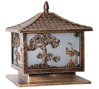 ESESE Farola de jardín, lámpara Mesa Cristal for Exteriores, Estilo Continental, Creativa, E27, Decorativa, for Patio, Aluminio(25cm)