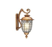 ESESE Farola de jardín, lámpara Pared Cristal Antiguo, Decorativa Aluminio E27, luz LED for Patio, Pasillo, Poste(Brown)